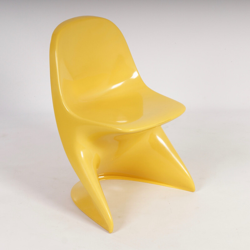 Pair of Casalino childrens yellow chair by Alexander Begge for Casala - 1970s