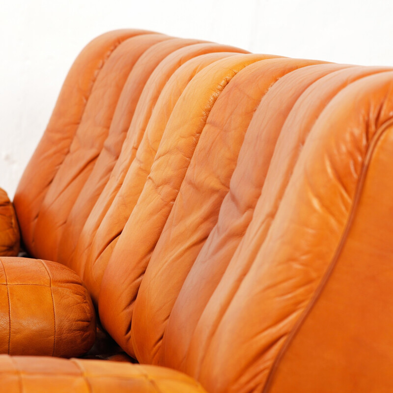 DS 85 convertible cognac leather sofa by De Sede - 1970s