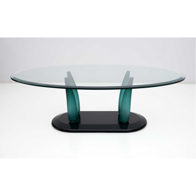 Vintage murano coffee table by Seguso, Italy 1989