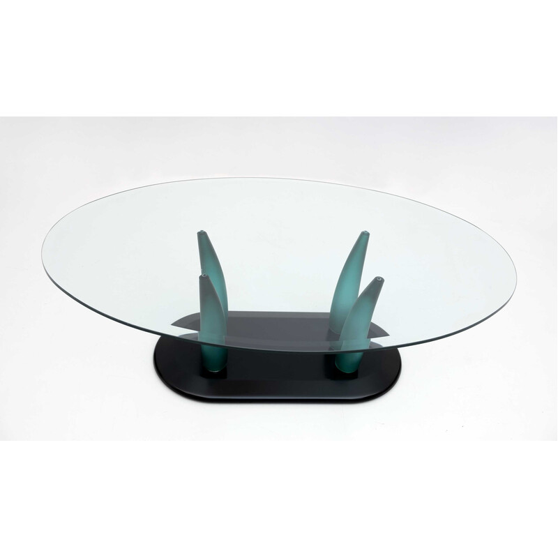 Vintage murano coffee table by Seguso, Italy 1989