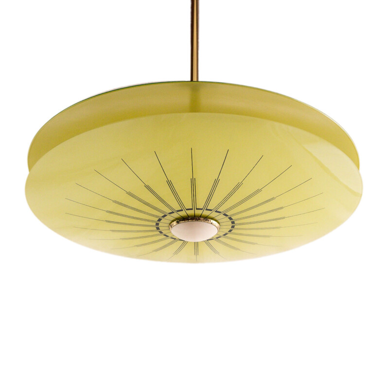 Space age UFO yellow ceiling lamp, Germany - 1960s
