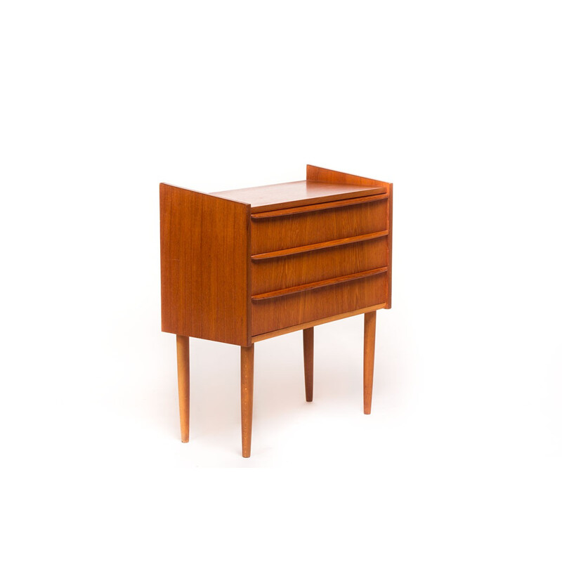 Small midcentury Danish chest of drawers with 3 drawers - 1960s