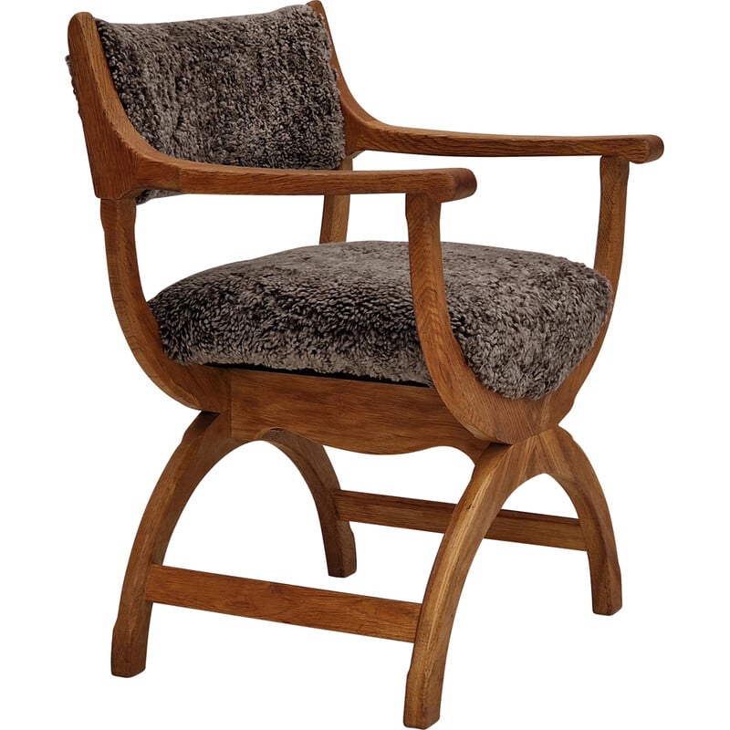 Vintage Kurul oak lounge chair by Henning Kjærnulf for Eg Kvalitetsmøbler, 1960