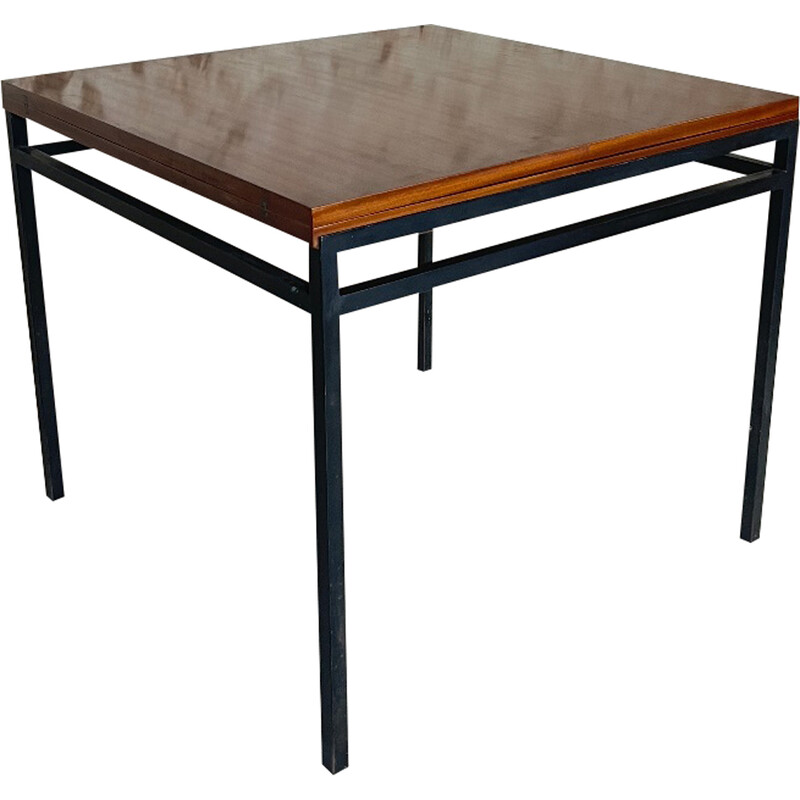 Vintage metal and teak portfolio table by Georges Frydman, 1960