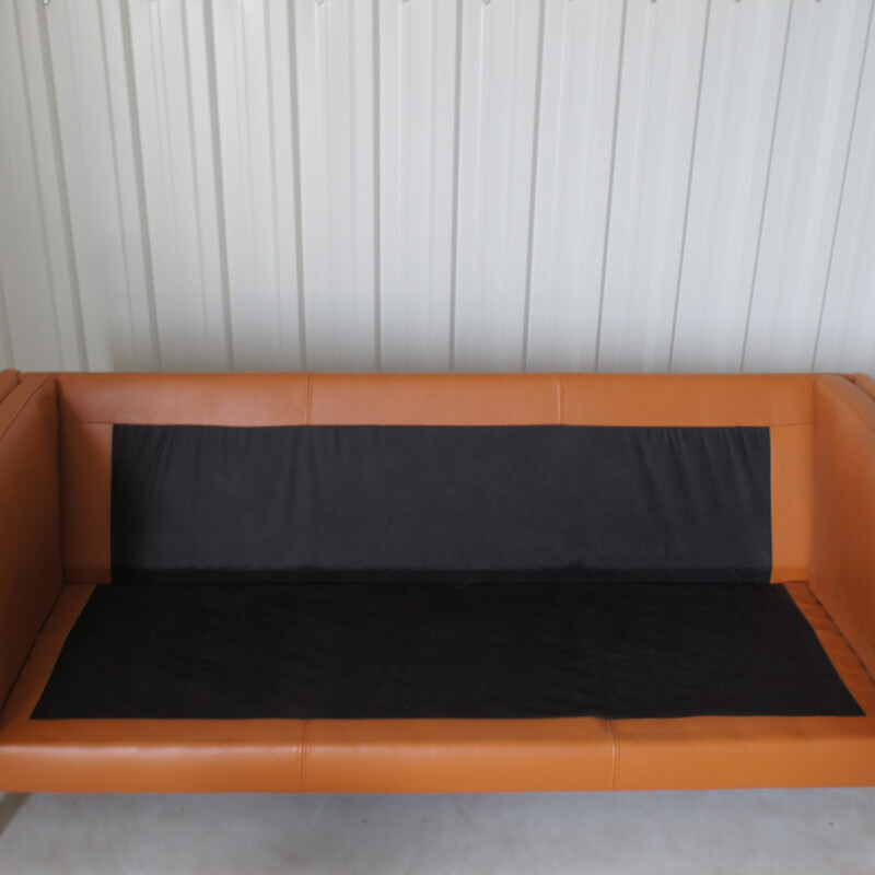 Scandinavian vintage sofa in cognac leather