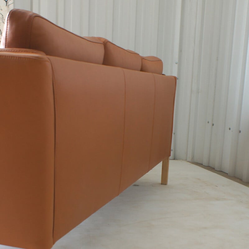 Scandinavian vintage sofa in cognac leather