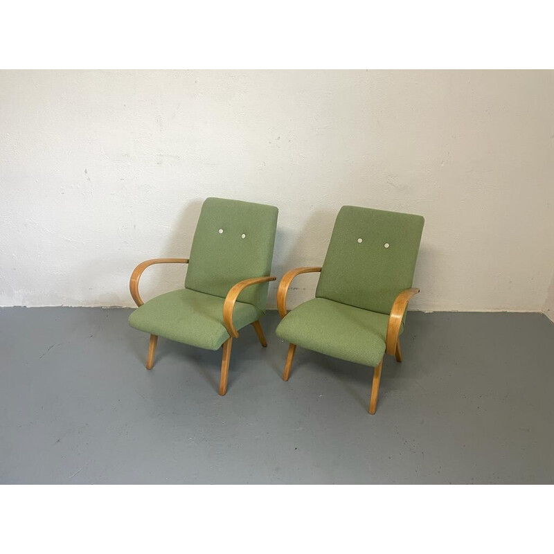 Pair of vintage armchairs by Jaroslav Smidek for Ton, Czechoslovakia 1960