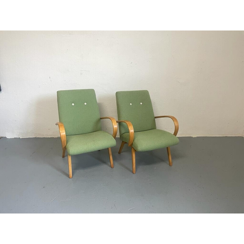 Pair of vintage armchairs by Jaroslav Smidek for Ton, Czechoslovakia 1960