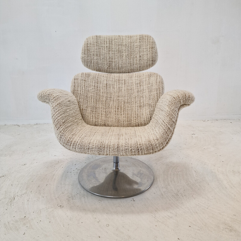 Fauteuil vintage avec ottoman par Pierre Paulin pour Artifort, 1980