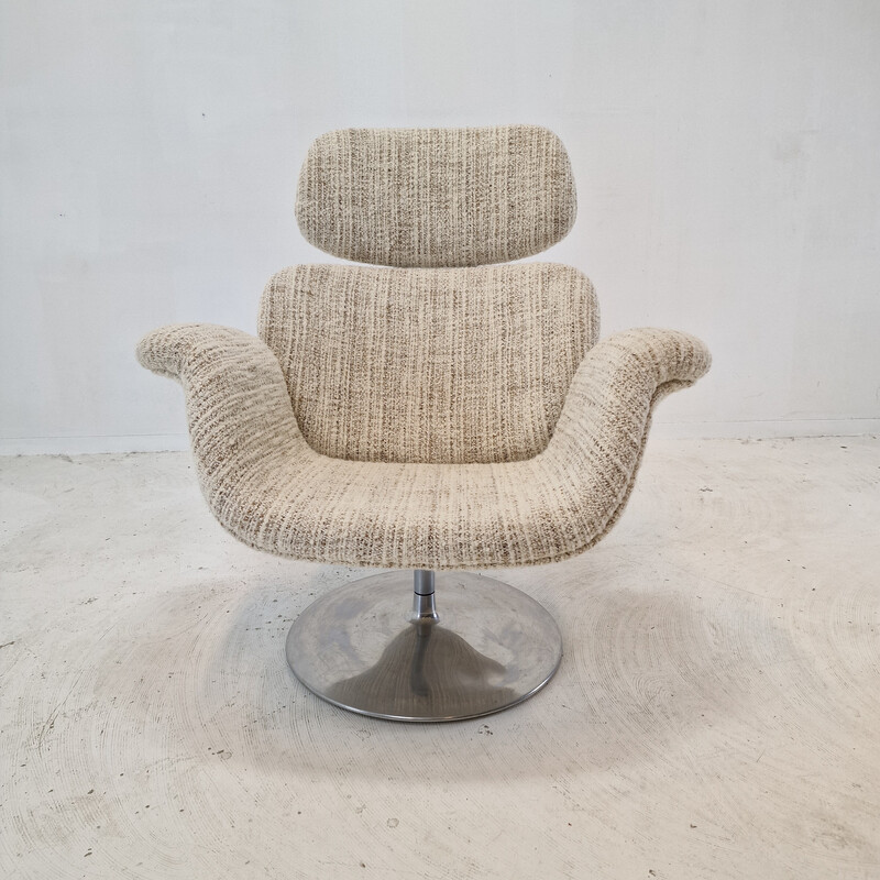 Vintage armchair with ottoman by Pierre Paulin for Artifort, 1980