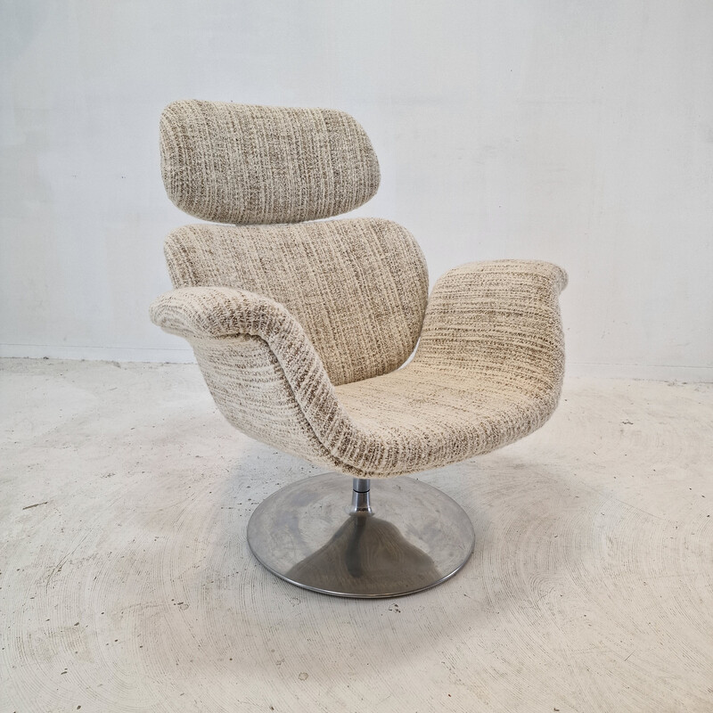 Fauteuil vintage avec ottoman par Pierre Paulin pour Artifort, 1980