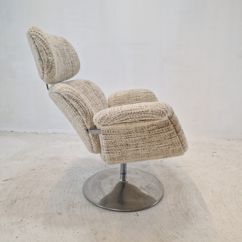 Fauteuil vintage avec ottoman par Pierre Paulin pour Artifort, 1980