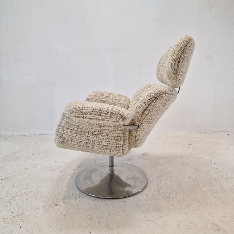 Fauteuil vintage avec ottoman par Pierre Paulin pour Artifort, 1980