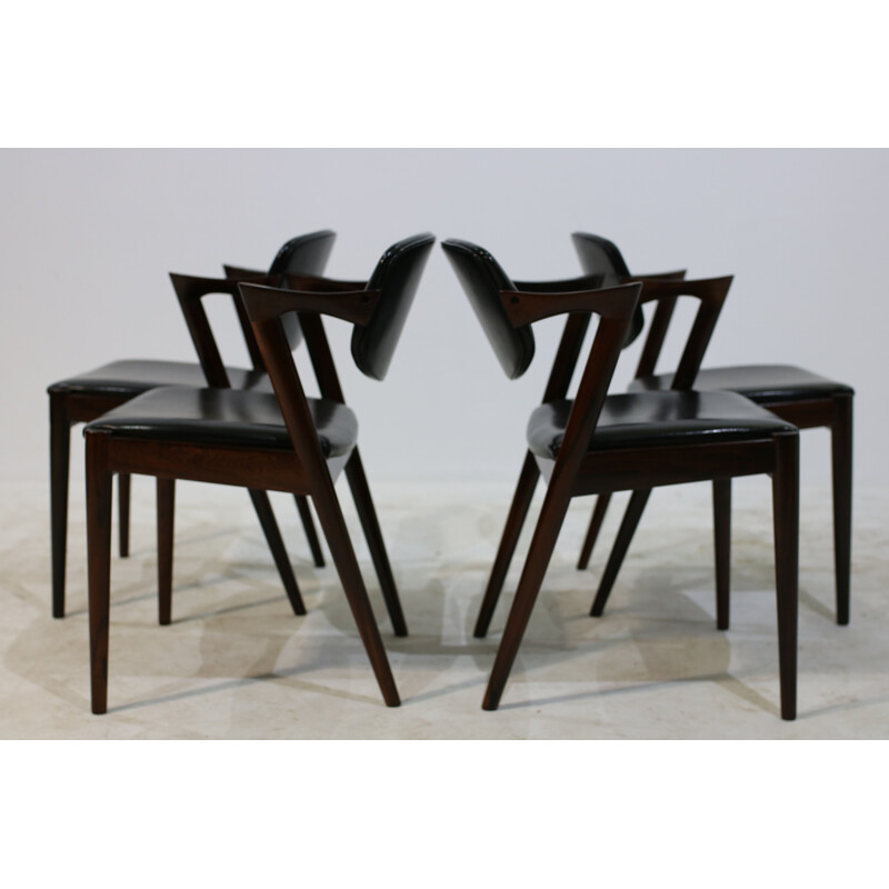 Set of 4 rosewood Chairs by Kai Kristiansen - 1950s