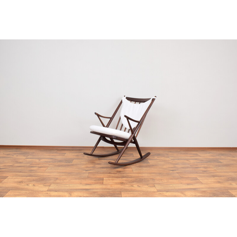 Vintage teak rocking chair by Frank Reenskaug for Bramin, Denmark 1960