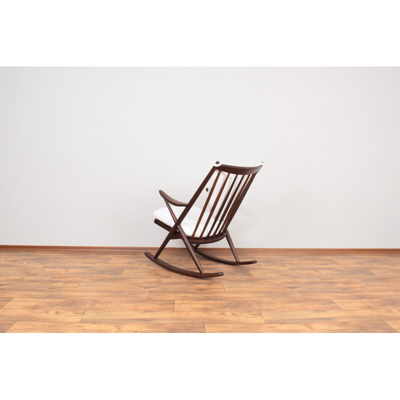 Vintage teak rocking chair by Frank Reenskaug for Bramin, Denmark 1960