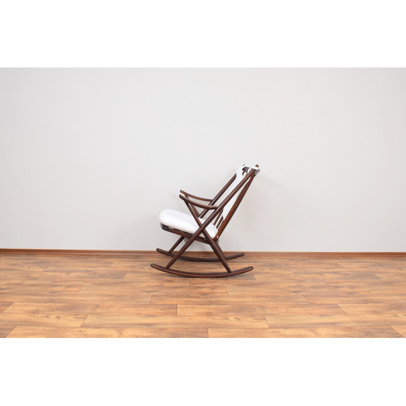 Vintage teak rocking chair by Frank Reenskaug for Bramin, Denmark 1960