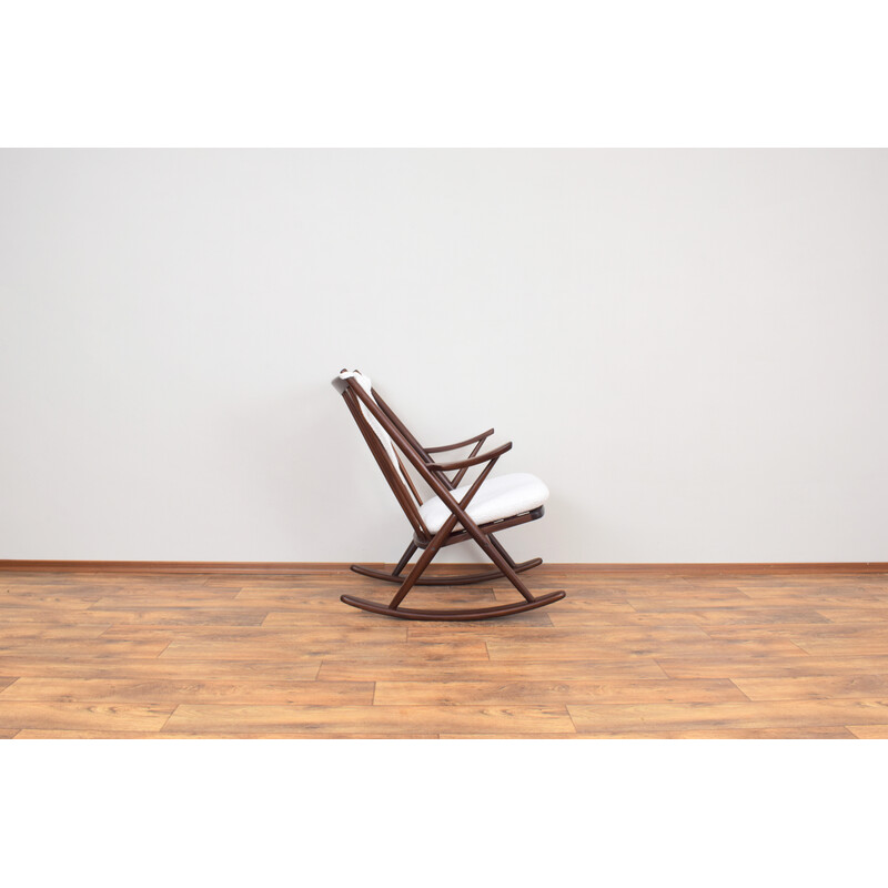 Vintage teak rocking chair by Frank Reenskaug for Bramin, Denmark 1960