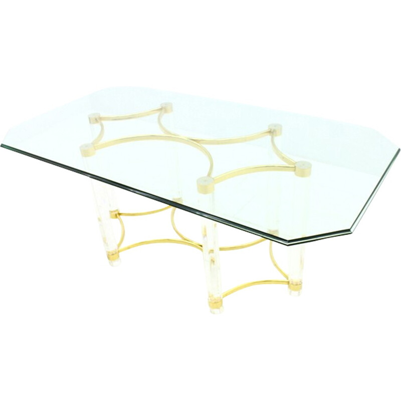 Dining table in plexiglass and glass - 1970s