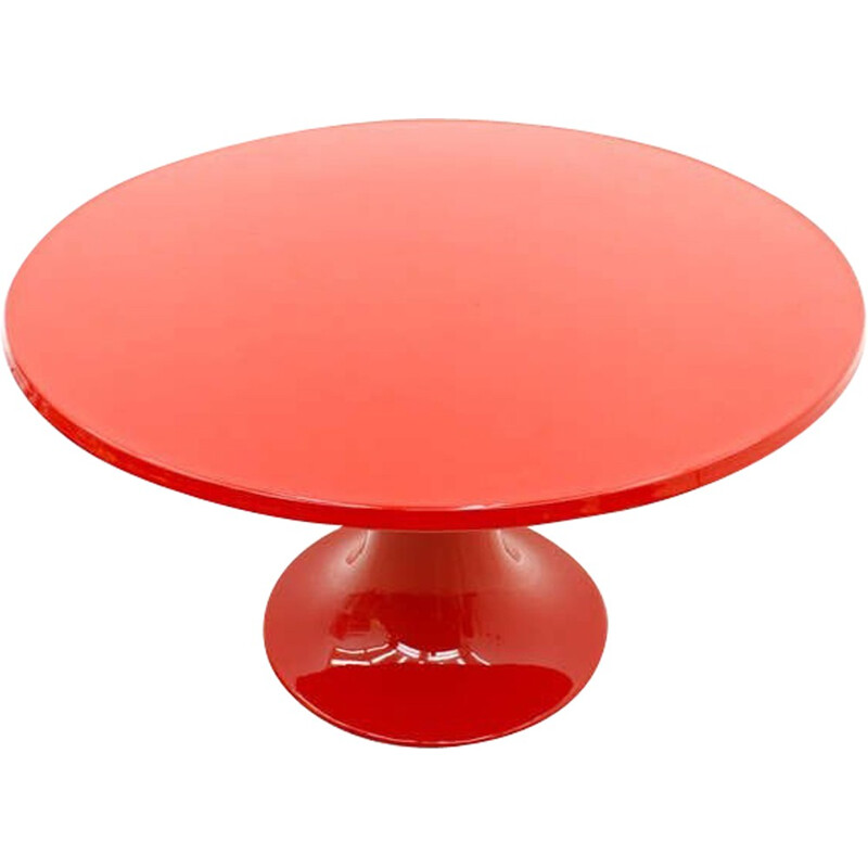 Red column dining table by Otto Zapf - 1960