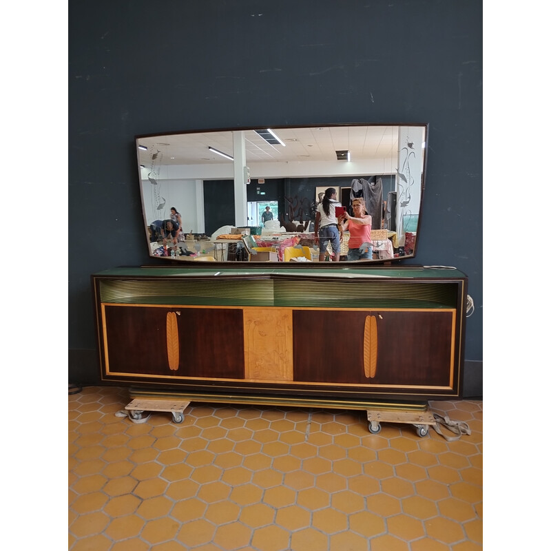 Aparador vintage com espelho de madeira de Vittorio Dassi, 1950