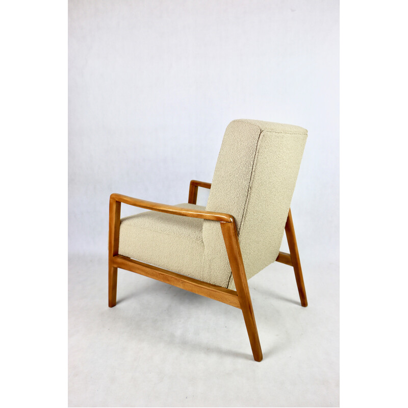 Vintage sofa with beige loop armchair, 1970