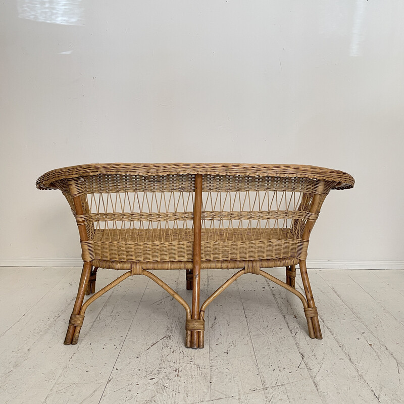 Vintage rattan sofa, France 1972