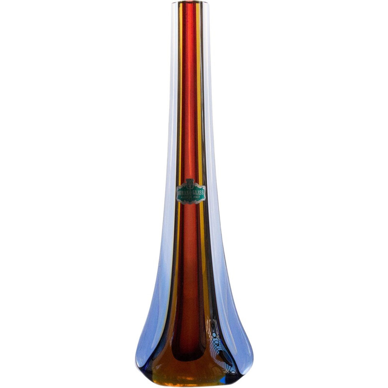 Vase "Larme" marron en verre - 1960