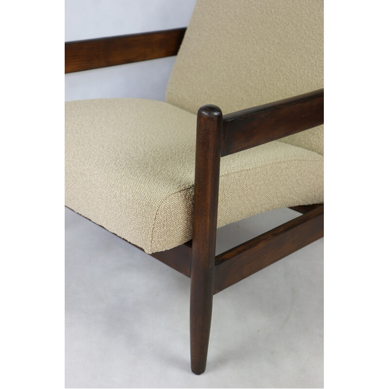 Vintage Gfm-142 armchair in beige bouclé by Edmund Homa, 1970