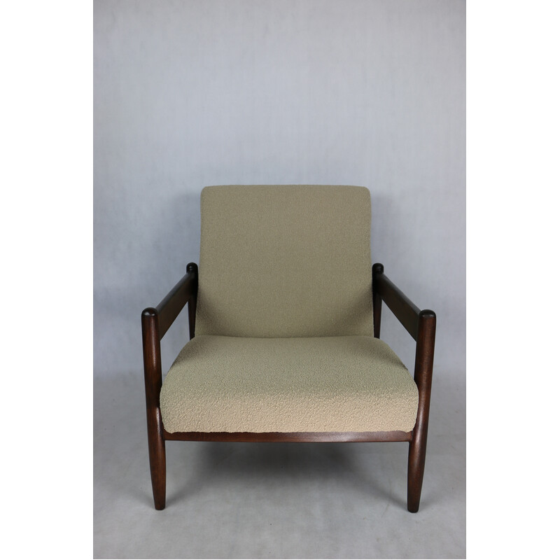 Vintage Gfm-142 armchair in beige bouclé by Edmund Homa, 1970