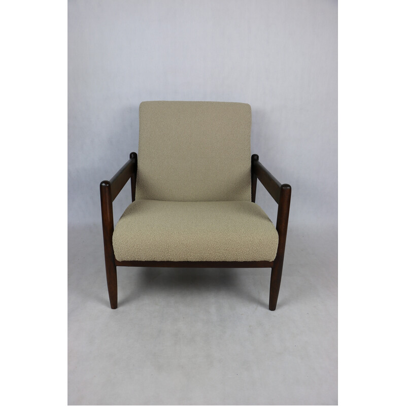 Vintage Gfm-142 armchair in beige bouclé by Edmund Homa, 1970