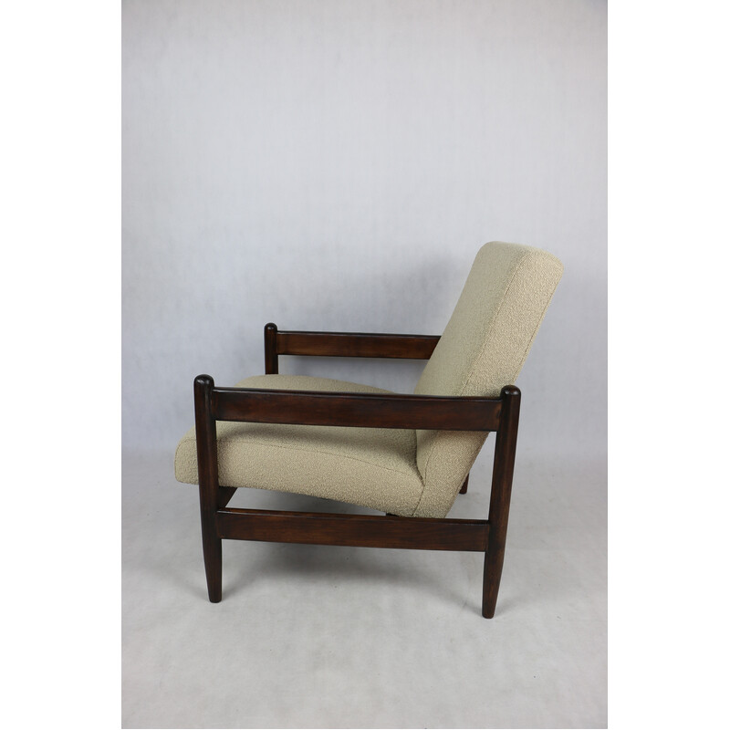 Vintage Gfm-142 armchair in beige bouclé by Edmund Homa, 1970