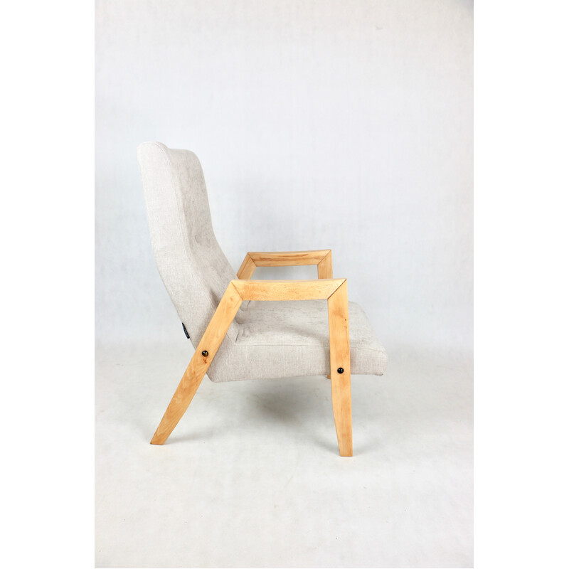 Vintage easy chair in beige fabric by Edmund Homa, 1970