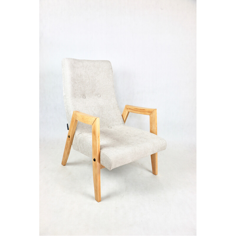 Vintage easy chair in beige fabric by Edmund Homa, 1970