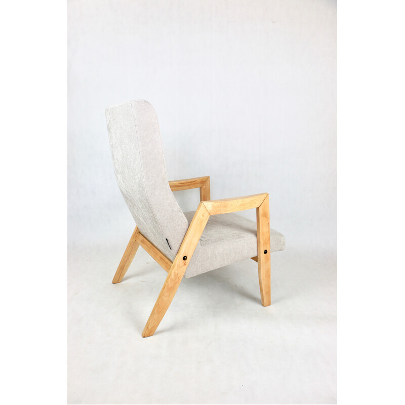 Vintage easy chair in beige fabric by Edmund Homa, 1970