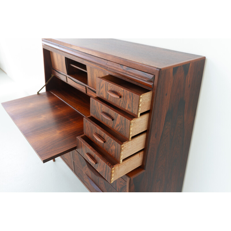 Vintage rosewood writing desk by Erling Torvits for Klim Møbelfabrik, Denmark 1960