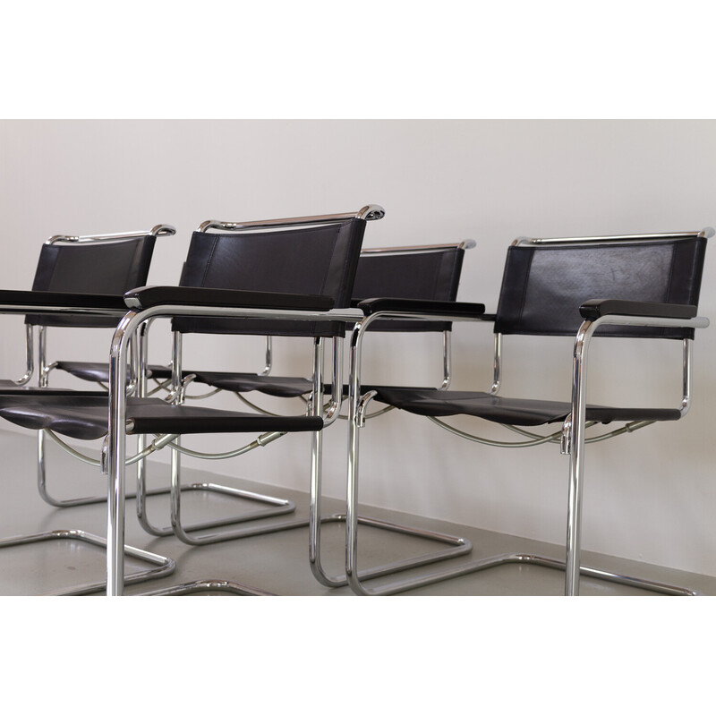 Set of 6 vintage S34 cantilever chairs by Mart Stam for Thonet, Germany 1980