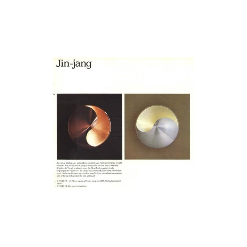 Pair of wall lamps, Jin-Jang model Hermann Sneyders from Vogel - 1970s 
