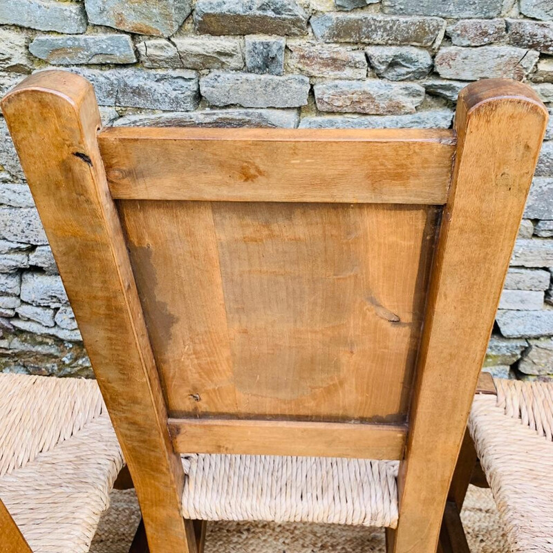 Set of 4 vintage oak chairs