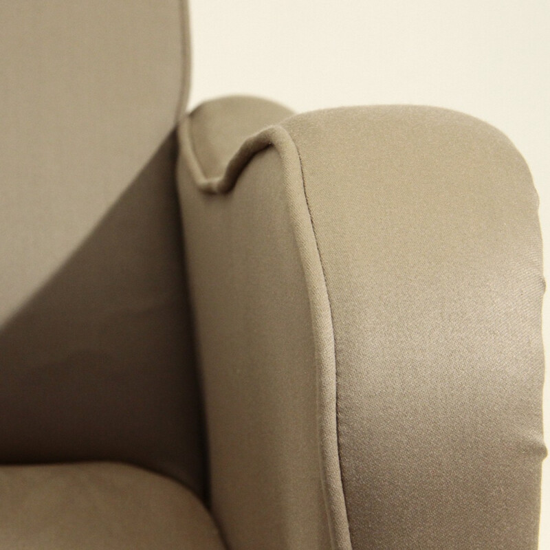 Italian mid century grey armchair, large armrests - 1950s