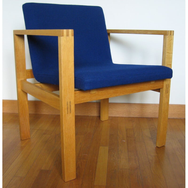 Pair of mid century modern Danish oak armchairs - 1970s