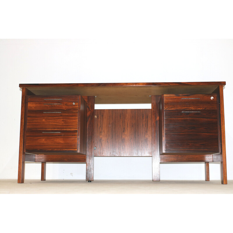 Danish mid-century rosewood desk, 5 drawers -  1980s