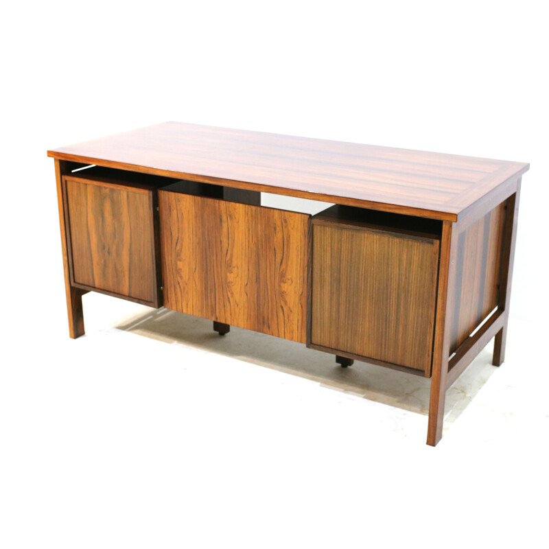 Danish mid-century rosewood desk, 5 drawers -  1980s