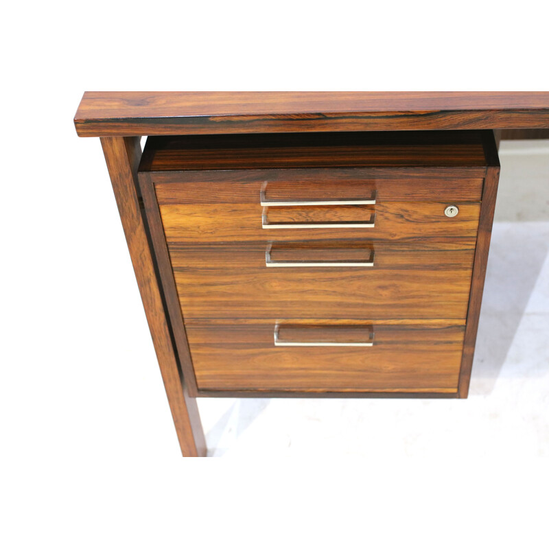 Danish mid-century rosewood desk, 5 drawers -  1980s