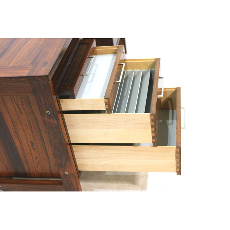 Danish mid-century rosewood desk, 5 drawers -  1980s