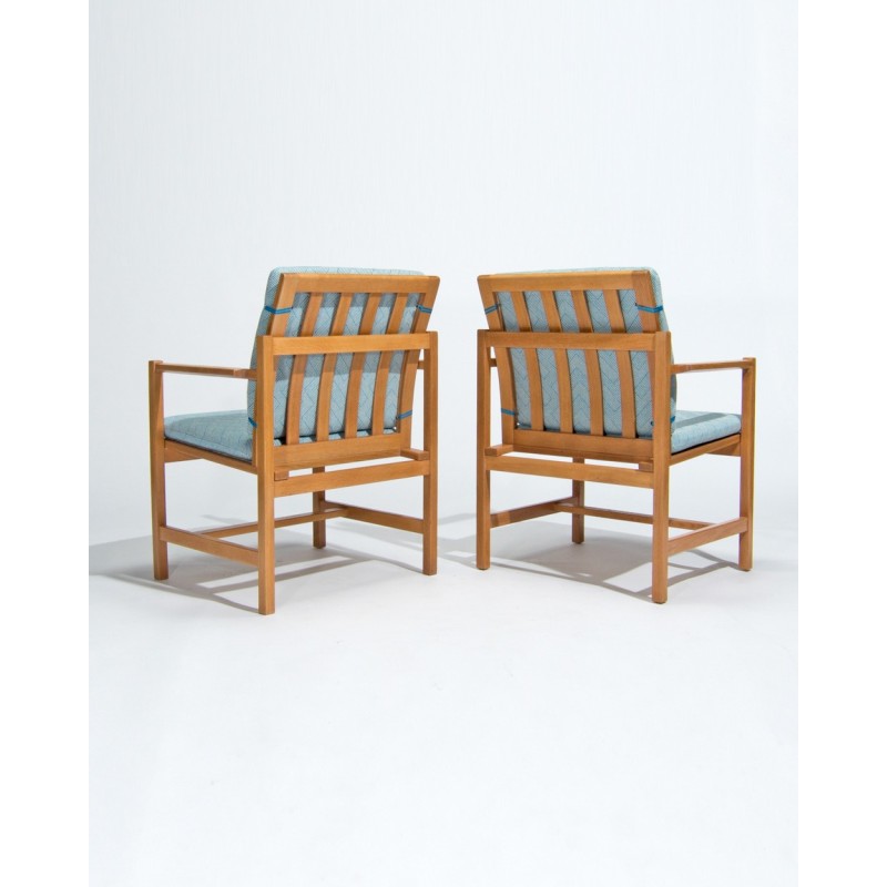 Pair of vintage oak armchairs by Borge Mogensen for Fredericia Stolefabrik, Denmark 1960