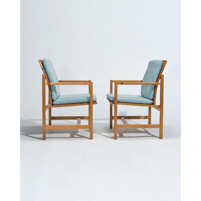 Paire de fauteuils vintage en chêne par Borge Mogensen pour Fredericia Stolefabrik, Danemark 1960