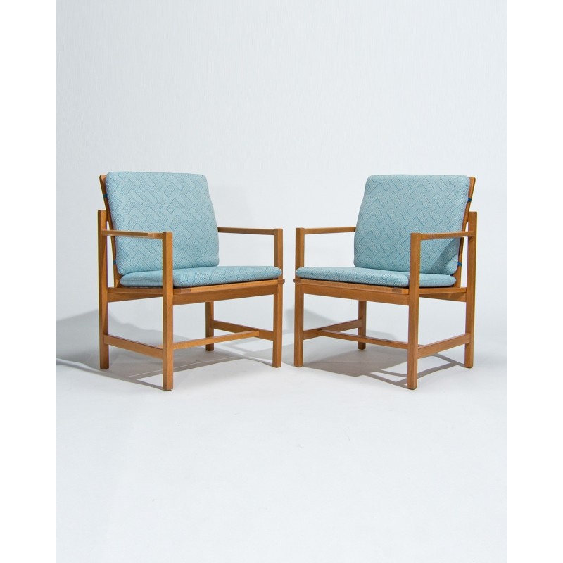 Pair of vintage oak armchairs by Borge Mogensen for Fredericia Stolefabrik, Denmark 1960