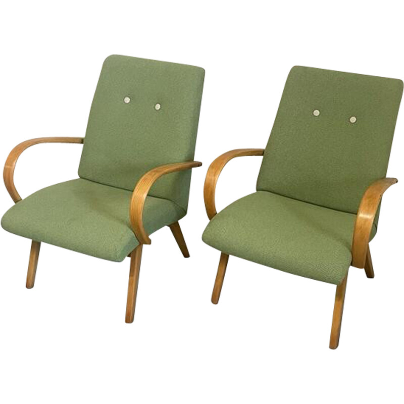 Pair of vintage armchairs by Jaroslav Smidek for Ton, Czechoslovakia 1960