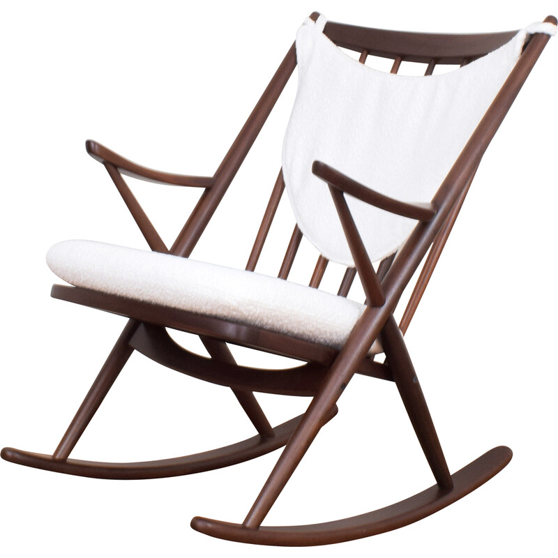 Vintage teak rocking chair by Frank Reenskaug for Bramin, Denmark 1960